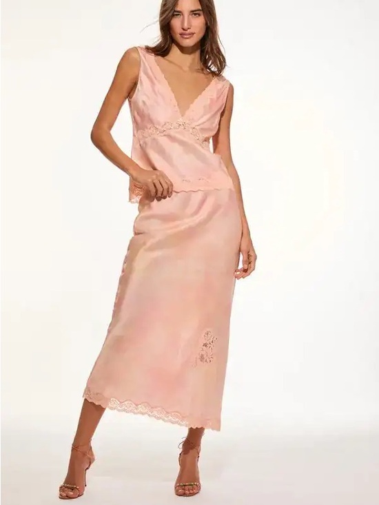LoveShackFancy Dresses & Skirts - LoveShackFancy Aubrette silk maxi skirt - sienna glow